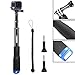 Price comparison product image Homeet 49CM Selfie Stick Telescopic for Action Camera, Waterproof Hand Grip Rubberized Aluminum Pole Extendable for GoPro/ SJCAM/ Akaso/ Garmin Virb/ DBPOWER/ YI 4K/ QUMOX/ Rollei/ Apeman