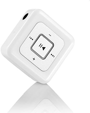 Mini Wireless Bluetooth Receiver, Portable Audio Adapter Upgrade Headphones to Bluetooth with High Stereo Sound, Fit for home / car / sport (clip connector,handsfree) White