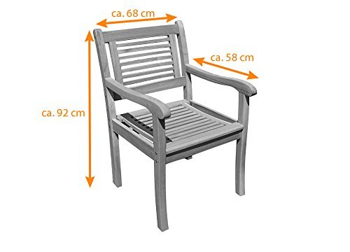 SAM® Gartenstuhl Cordoba aus Akazie, Sessel mit Armlehnen, massiver Gartensessel, ideal für Garten, Terrasse, Balkon, FSC® 100% zertifiziert, pflegeleichtes Gartenmöbel aus Holz - 3