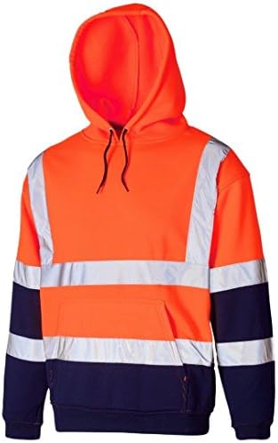 High Visibility Hooded Hi Viz Vis Sweatshirt Security Shirts Zip Reflective Hoodies Jumper Hoody Top