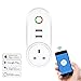 Produktbild WiFi Smart Plug Alexa kabellos Steckdosen mit 2 USB Port Timing Funktion mit LED Power Licht, Fernbedienung von Smartphone Stimme Control Amazon Alexa Echo und Google Home für Haushalt