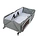 Produktbild Flyelf 3 in 1 Baby Wickeltaschen mit Schnallen Reise Kinderbett Tasche Wiege 40×40×15 cm (Grau)