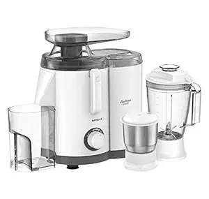Havells Endura Cresta Juicer Mixer Grinder, 500W, 3 Jars (White)