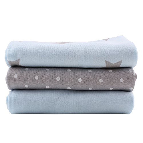 Minene Uk Ltd Dribble Cloths (Light Blue Grey Stars)
