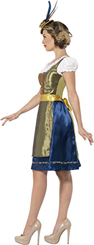 Smiffys Adult Women's Traditional Deluxe Bavarian Costume, Dress and Apron, Around the World, Serious Fun, Size: L, 44446