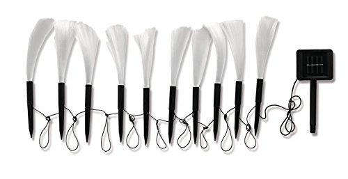 Solar-LED-Leuchtkette Fontäne mit 4 Einstellungen: Flackern, Blinken, permanentes Licht, Aus (Fiber Fieberglas Glasfaser-Lampe Fiber-Leuchte)