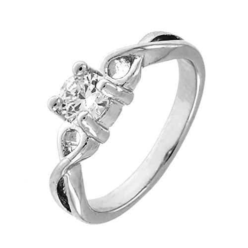 Preisvergleich Produktbild MesBijouxBracelets Solitärringe Platinum Plattiert 18K Karate Modeschmuck von Hoher Qualität Damen Weiß Interlaced Größe 56 (17.8) wz-A0009