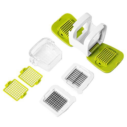 Knoblauchpresse + Knoblauchschneider Grün Manuell Knoblauchpresse mit fein/grob Reiben für Knoblauch Ingwer Zwiebel von VOOKI - 6
