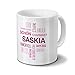 Produktbild Tasse mit Namen Saskia Positive Eigenschaften Tagcloud - Pink - Namenstasse, Kaffeebecher, Mug, Becher, Kaffeetasse