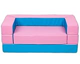 Kindersofa Schaumstoff Spielsofa mit Bettfunktion 4in1 Matratze Spieltisch Puzzle, Sofa Spielzeug (Rosa) - 3