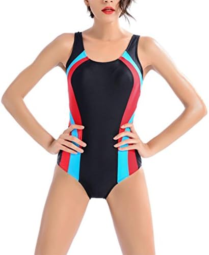 HXQ Women's One-Piece Swimsuits Patchwork Backless Padding Bkini , Photo Color , s