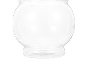 INOOMP Petit Aquarium en Plastique pour Poissons Rouges Transparent Rond Aquarium de Bureau pour Bureau à Domicile, 15 * 13 cm