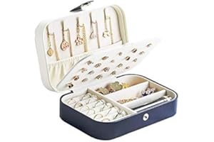 ELEUTH Portagioie da Viaggio, 2 Strati Portable Piccoli Porta Gioielli Donna,Scatola Portagioie Piccolo,Organizzatore Portagioielli da Viaggio per Orecchini,Anelli,Gioielli