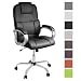 Produktbild TPFLiving bequemer Premium XXL Bürostuhl Chefsessel Schreibtischstuhl DENVER schwarz belastbar bis 210 kg hochwertig Kunstleder Wippfunktion stabile Castor Rollen in 10 Farben wählbar