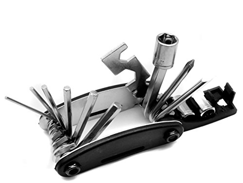 OUTDOOR SAXX 15-in-1 Auto Fahrrad Moped Motorrad Reise Multifunktions Bike MultiTool RepairTool | zB. für Rucksack, Satteltasche, Schraubendreher Kreuz und Schlitz, Schraubenschlüssel, Steckschlüssel, Nuss, Imbus - 4