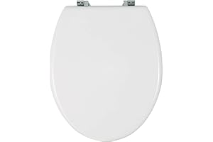 Wenko Bali - Asiento de Inodoro con sujeción de Metal, MDF, Color Blanco