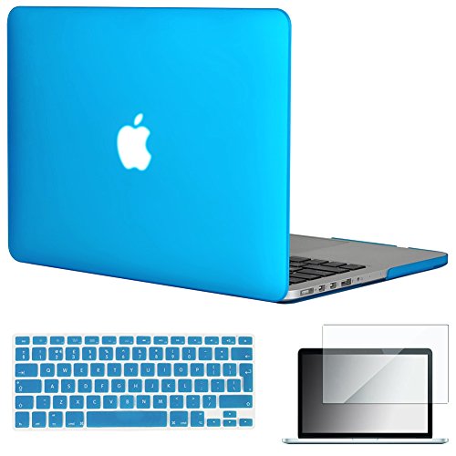 Topideal 3 in 1 – [EU/GB-Tastatur Version] Matte Hart-Schutzhülle für MacBook 13 Pro 33,8 cm (13 Zoll) mit Retina-Display-Modell A1425 / A1502 (ohne CD-ROM-Laufwerk) + Tastaturhülle + Displayschutzfolie