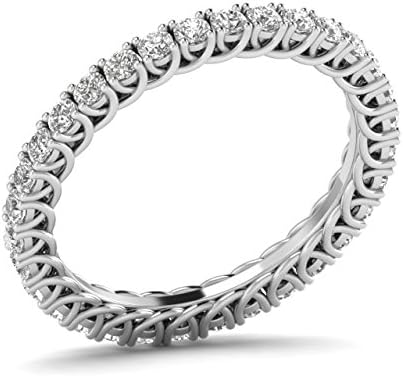 1.00ct Round Brilliant Cut Diamond Full Eternity Wedding Ring Available Gold &amp; Platinum (9ct White Gold, M)