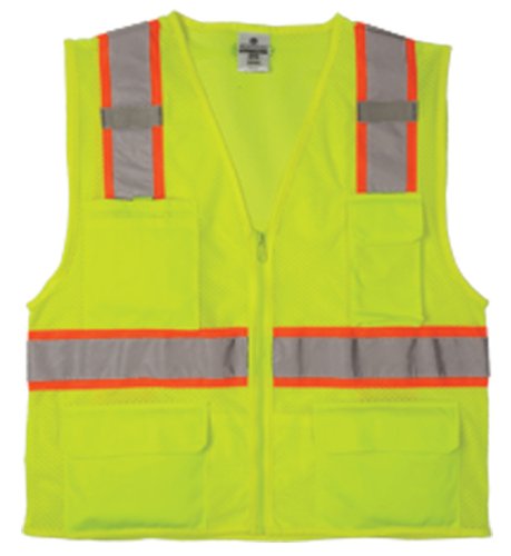 ML Kishigo 1195 Ultra-Cool Polyester Mesh Multi-Pocket Vest, Large, Lime by ML Kishigo