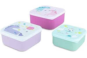 Miniland - Set de 3 Fiambreras Infantiles con diferentes tamaños (Fantasy). Incluye tuppers de 230ml + 350ml + 540ml. Apto para lavavajillas. Recipiente Comida Bebe. Termo solidos bebe
