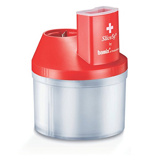 Bamix SliceSy 5 - Procesador de alimentos para batidora de mano, color rojo