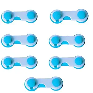 Baby/Child Safety Locks,/Latches for Drawer, Cupboard, Refrigerator, Doors, Microwave Oven,Toilet lid, etc, Dual Adhesive Tape, Peel and Paste Model, Child/Baby Proofing Cabinet Locks- 7 Counts