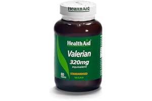 HealthAid Integratore Valeriana per il Rilassamento - 60 Compresse Vegane e Gluten Free, Valerian