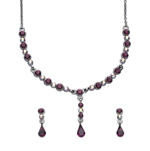 Code Red Damen Schmuckset mit Kette und Ohrringen 46cm 12473