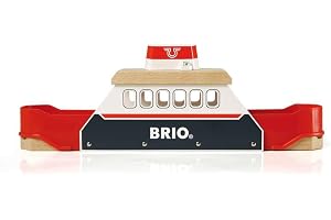 BRIO 33569 Färja | Ferry Ship 3 delar. Leksakståg med tillbehör och skenor i trä. För barn från 3 år. För tågälskare.