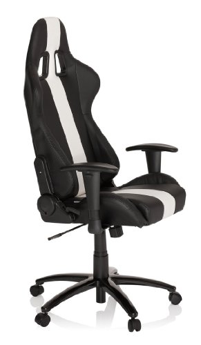 Gaming Chair  Office Chair IMOLA false Leather, BlackWhite, hjh OFFICE