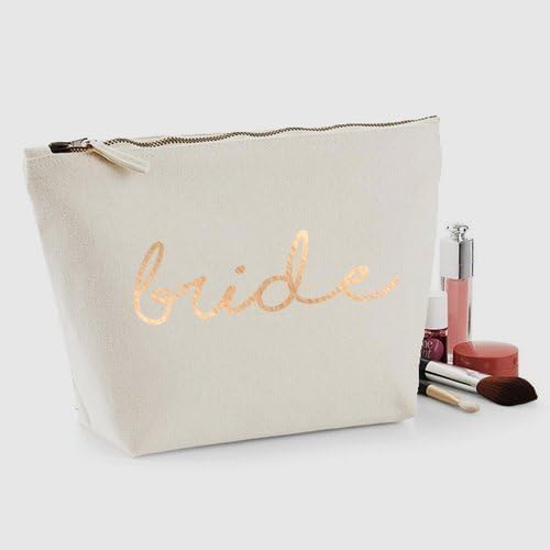 Bride, Mascara Lipstick Powder Brows Make Up Accessories Cosmetic Canvas Natural Black Bag Case Tumblr Gift Funny Slogan Beautiful Shaving Kit Bag