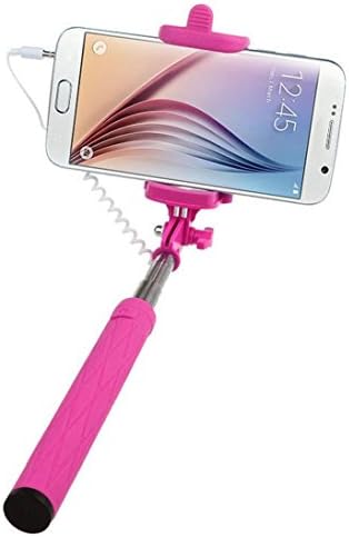 Mobile Phone Selfie Stick Mounting Pole, handlife Shutter Release Selfie Stick Pole Monopod Autoportrait Stick Adjustable Telescopic Pole with Adapter Monopod for Apple iPhone 6/6 Plus/5/4, iPod, Samsung Galaxy S5/S6/S4/S3/Note 4/3/2 and Most Other Smartphones pink