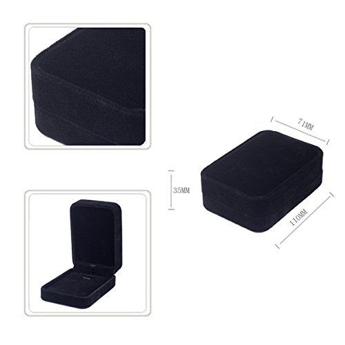 Premium Langhaarige-Velvet Schmuck Set Display Schmuckkästen / Halskette Schmuckkästen -Schwarz - 5