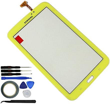 TaotreeTM Samsung Galaxy Tab T2105 Replacement Screen Digitizer Front Touch Panel Glass Len for Samsung Galaxy Tab 3 7.0 Kids SM-T2105 Wifi Tablet Yellow+ a Set of Repair Tools