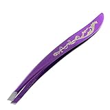 Feather Shaped Makeup Tool Purple Eyebrow Tweezers Clip