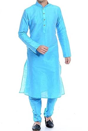 FOCIL Silk Firozi blue kurta Pyjama For 