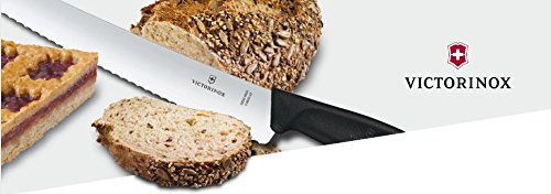 Victorinox Brot- und Konditorenmesser, Wellenschliff, Schwarz, 22 cm - 3