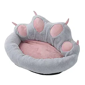 Cat Paw Print Shaped, Waterproof Base Washable Cat Comfortable Designed Specifically Sofa Shrinkable for Pet(Grey)