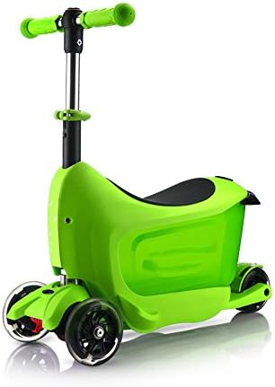 QFFL Scooter Can Sit Three-in-one Scooters Four-wheel Flash Child Scooter Sliding Block 5 Colors Optional 62*30cm (Color : D)