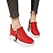 Produktbild Damen Sneaker Mädchen Mode Laufschuhe Freizeit Leder Freizeitschuhe Sportschuhe mit Reißverschluss… (EU:35, Rot - C)