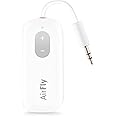 Twelve South Airfly V2 Bluetooth Transmitter - 20Hrs Playtime, Volume Control, For In-Flight Console, Treadmills, TV Monitors, Wii, Works w/Apple Airpods & All Bluetooth Headphones & Speakers - White