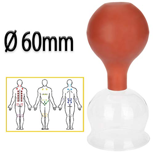 Lunata Juego de ventosa con bola de succión, Ø 48 ventosa anti-celulitis, ventosa de masaje, ventosas para un masaje por ventosas profesional