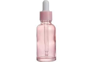 ikasus 20 ml Leer Glasflaschen ätherisches Öl Flaschen Rosaglas Pipettenflasche mit Pipettenring,Nachfüllbar Flasche Kosmetik Probe Flasche Tropfflaschen Kosmetik Behälter für Reise