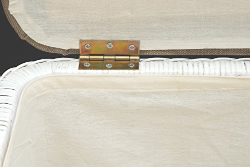 Rattan Wäschekorb / Wäschetruhe in der Farbe Weiss mit gepolsterten Sitz – Versandkostenfrei in DE, Großer heller Wäschesammler/Sitztruhe aus Natur-Rattan auch perfekt als Badhocker/Sitzhocker - 5