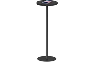 TUTOTAK Tall Round Side Table, Small End Table, Drink Table, Pedestal Side Table, livingroom, Black TB01BK065EU
