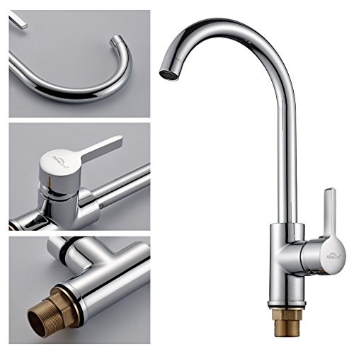 Auralum® Niederdruck Wasserhahn Einhebel Spültischarmatur Waschbecken Küche Bad Armaturen - 3