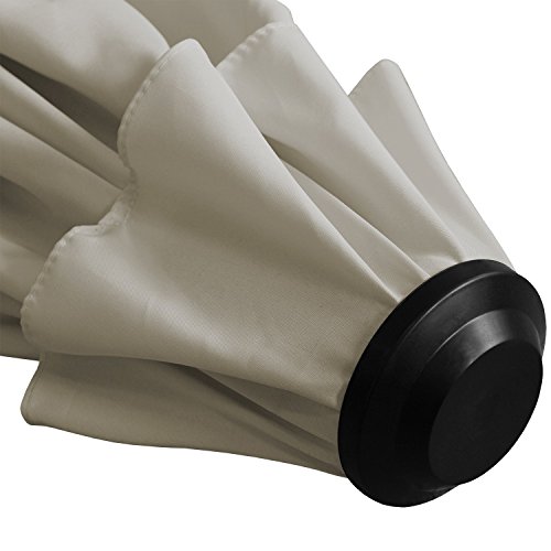 WOHAGA® Kurbelschirm Sonnenschirm Ø3m Gartenschirm Aluminium Kurbelschirm Sonnenschutz Marktschirm / Taupe - 5