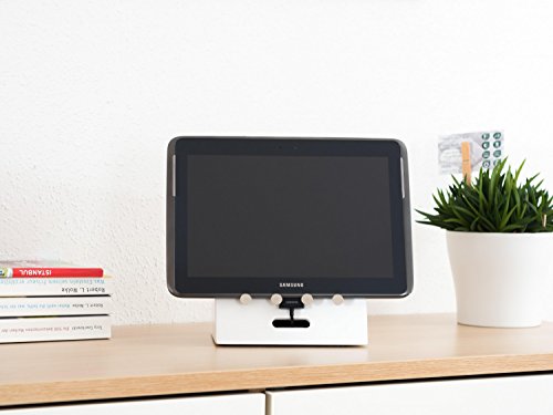 Ladeorganizer Ladestation Ständer Organizer Kabelorganizer CAJA weiß für Smartphone Handy eBook Reader Tablet MP3 Player - 3