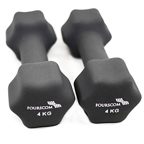 2er Set FOURSCOM® 2x 0,5-2x 10kg Neopren Hanteln Kurzhanteln Gymnastikhanteln, 13 verschiedene Gewichte und Farben zur Auswahl - 3
