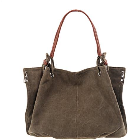 Womem's Lady's Handbag Canvas Totes Shoulder Bags Fashion Pocket Oversized Large Bags AiteFeir (Army Green)
